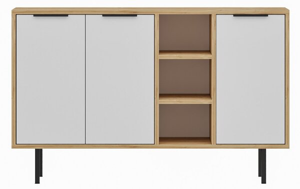 Viyana komód, zafír tölgy-fehér, 120 cm