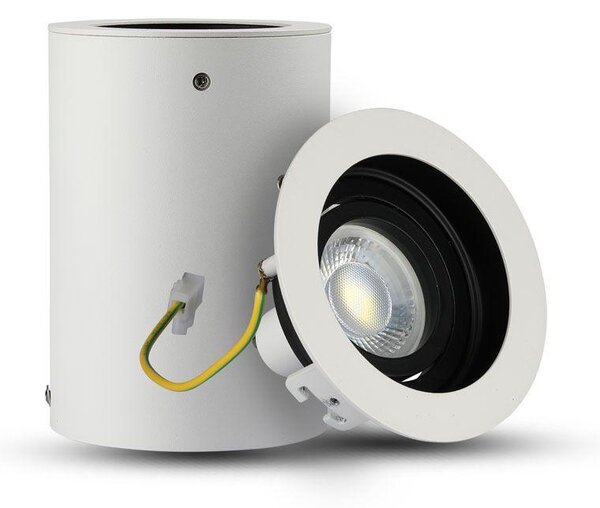 V-TAC GU10 LED falon kívüli fehér lámpatest - SKU 3627