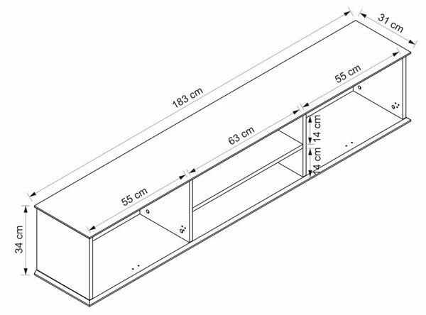 Marlo TV-állvány, 183 cm – TR506MNR4508