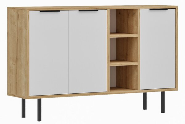 Viyana komód, zafír tölgy-fehér, 120 cm