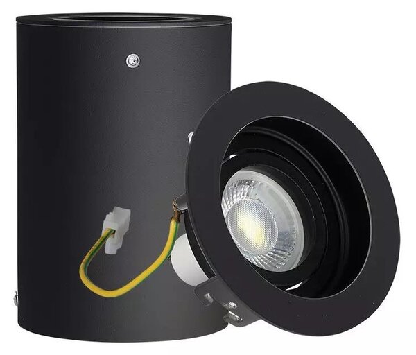 V-TAC GU10 LED falon kívüli fekete lámpatest - SKU 3628