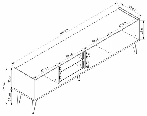 Mitra TV-állvány, 180 cm