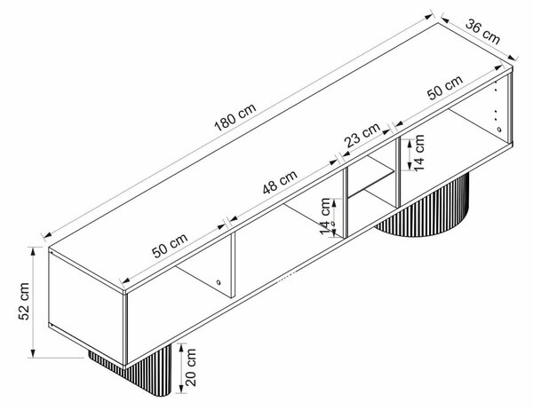 Valento TV-állvány, 180 cm – TR506MNR4517