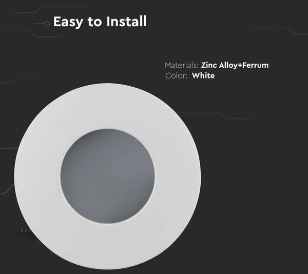 V-TAC GU10 LED falon kívüli fehér lámpatest, IP54 védelemmel - SKU 3669