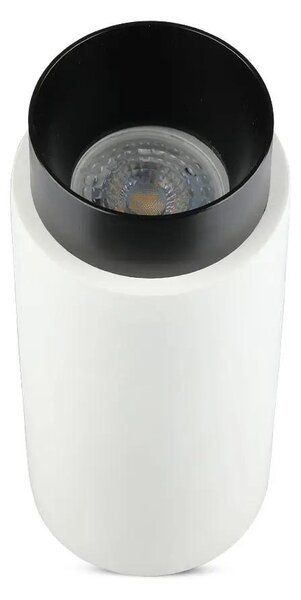 V-TAC GU10 LED falon kívüli lámpatest, fehér+fekete - SKU 3136