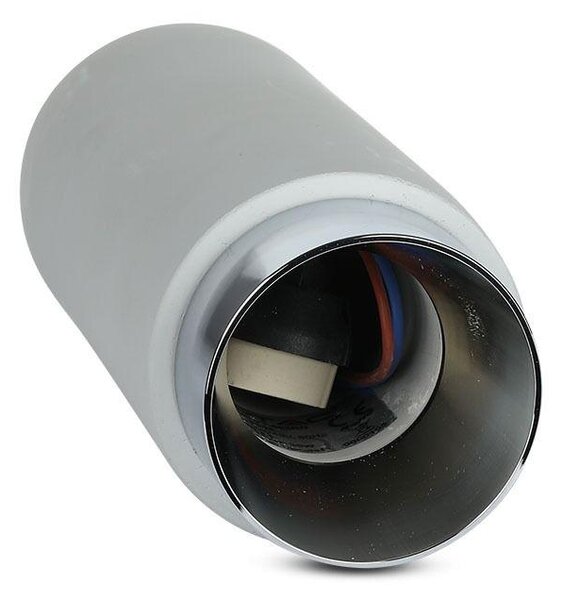 V-TAC GU10 LED falon kívüli lámpatest, szürke+króm - SKU 3138