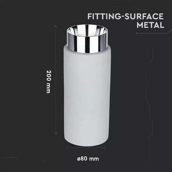 V-TAC GU10 LED falon kívüli lámpatest, szürke+króm - SKU 3138