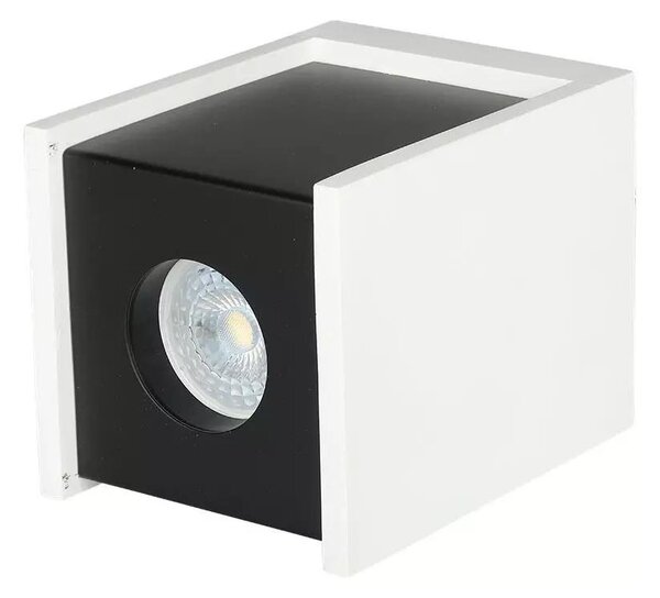 V-TAC GU10 LED falon kívüli lámpatest, fehér+fekete - SKU 3140