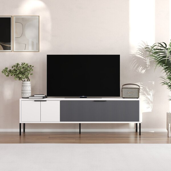 Noah TV-állvány, fehér-antracit, 150 cm