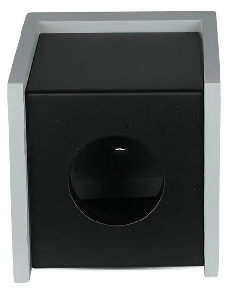 V-TAC GU10 LED falon kívüli lámpatest, szürke+fekete - SKU 3143
