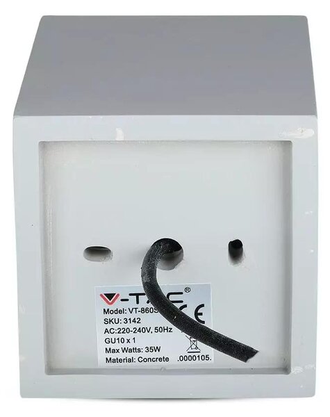 V-TAC GU10 LED falon kívüli lámpatest, szürke+króm - SKU 3142
