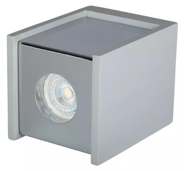V-TAC GU10 LED falon kívüli lámpatest, szürke+króm - SKU 3142