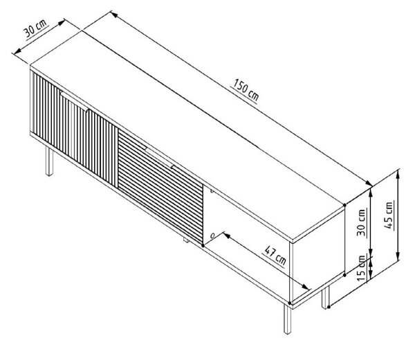 Venus TV-állvány, fehér, 150 cm