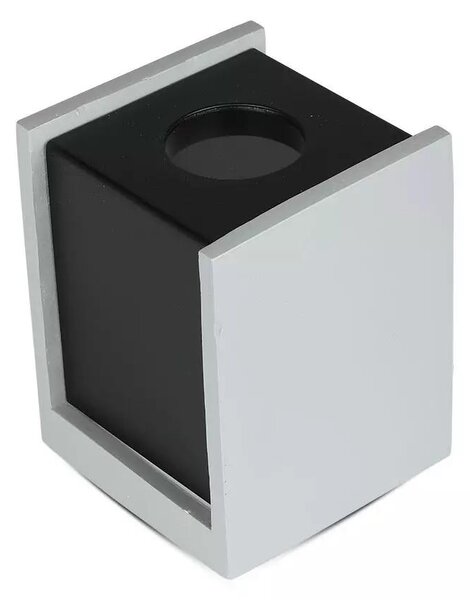 V-TAC GU10 LED falon kívüli lámpatest, szürke+fekete - SKU 3143