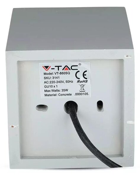 V-TAC GU10 LED falon kívüli lámpatest, szürke+rózsaarany - SKU 3141