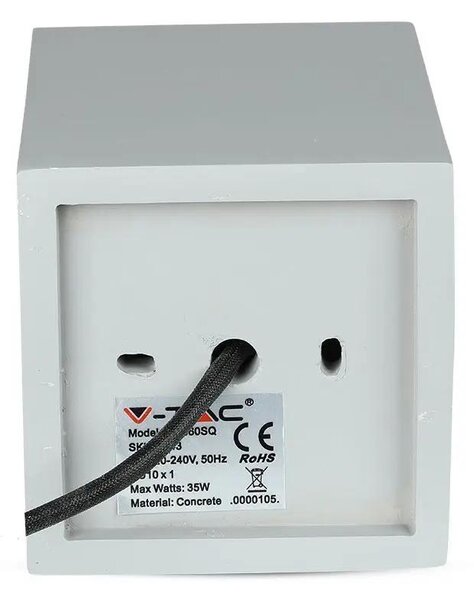 V-TAC GU10 LED falon kívüli lámpatest, szürke+fekete - SKU 3143