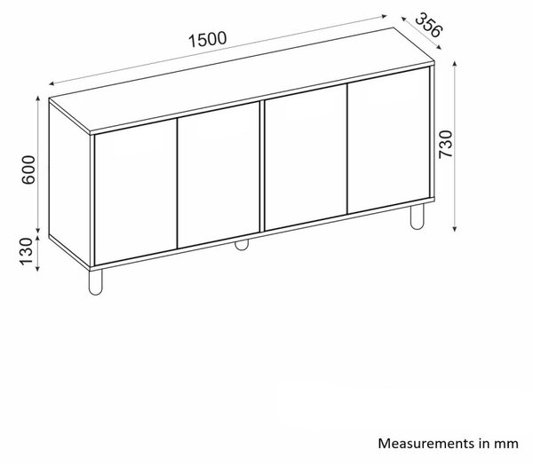 Komód, fehér, 150 cm – TR327ODS1341