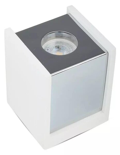 V-TAC GU10 LED falon kívüli lámpatest, fehér+króm - SKU 3116