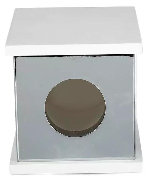 V-TAC GU10 LED falon kívüli lámpatest, fehér+króm - SKU 3116