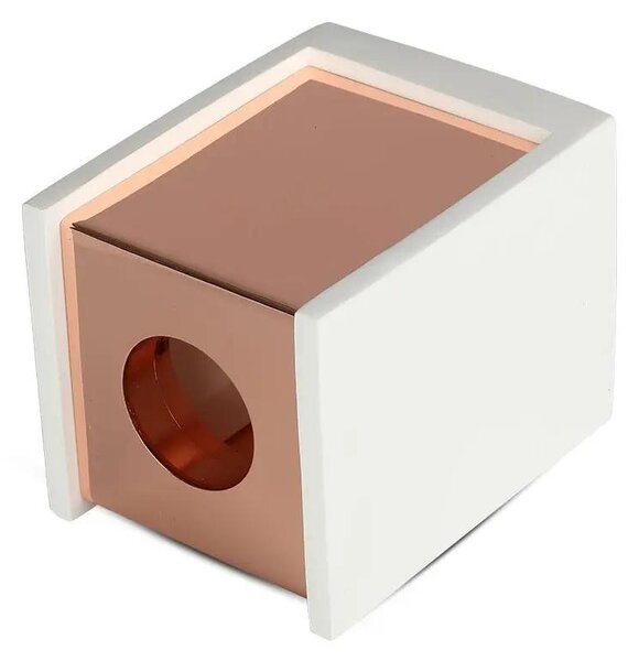 V-TAC GU10 LED falon kívüli lámpatest, fehér+rózsaarany - SKU 3115