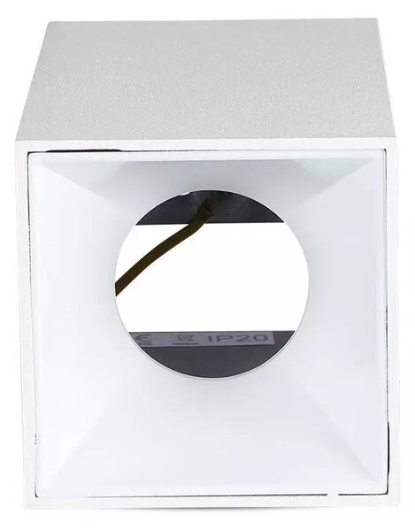V-TAC GU10 LED falon kívüli lámpatest, fehér+fehér - SKU 8583