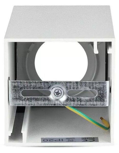 V-TAC GU10 LED falon kívüli lámpatest, fehér+fehér - SKU 8583