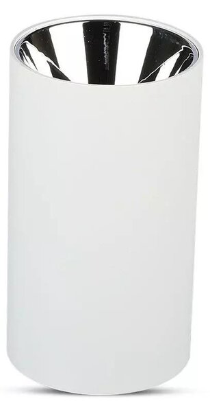 V-TAC GU10 LED falon kívüli lámpatest, fehér+króm - SKU 8590