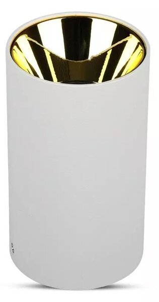V-TAC GU10 LED falon kívüli lámpatest, fehér+arany - SKU 8591