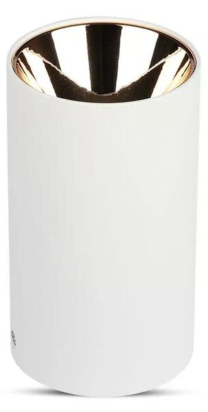 V-TAC GU10 LED falon kívüli lámpatest, fehér+rózsaarany - SKU 8592