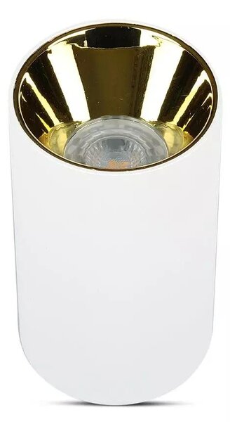V-TAC GU10 LED falon kívüli lámpatest, fehér+arany - SKU 8591