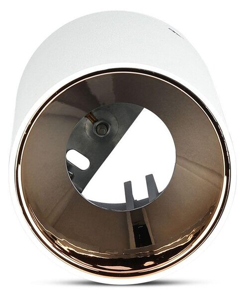 V-TAC GU10 LED falon kívüli lámpatest, fehér+rózsaarany - SKU 8592
