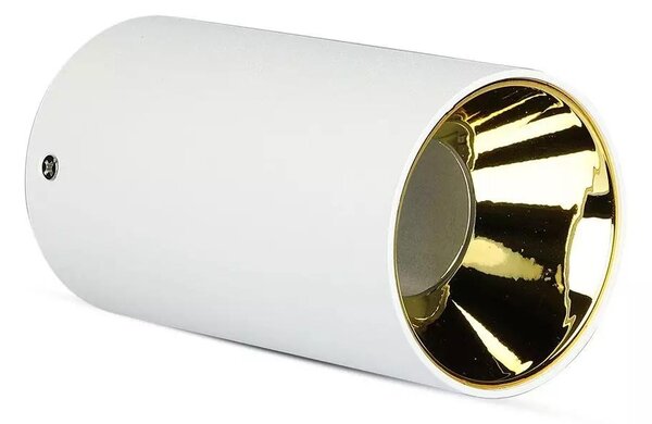 V-TAC GU10 LED falon kívüli lámpatest, fehér+arany - SKU 8591