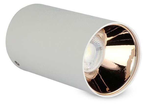 V-TAC GU10 LED falon kívüli lámpatest, fehér+rózsaarany - SKU 8592