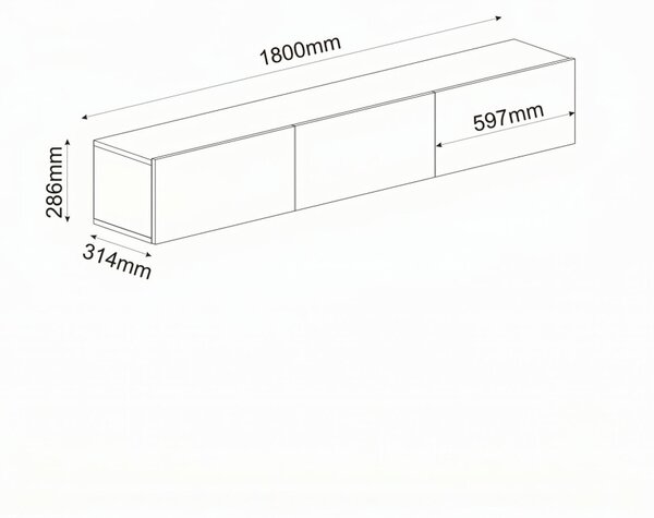 Ada TV-állvány, dió, 180 cm