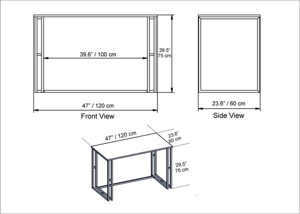 Alfa íróasztal, fehér, 120 cm