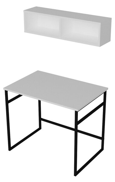 Gama íróasztal, fehér-fekete, 90 cm