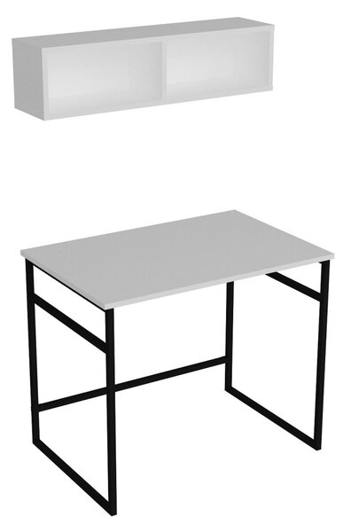 Gama íróasztal, fehér-fekete, 90 cm