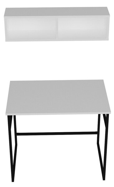 Gama íróasztal, fehér-fekete, 90 cm