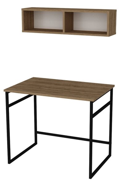Gama íróasztal, tölgy-fekete, 90 cm