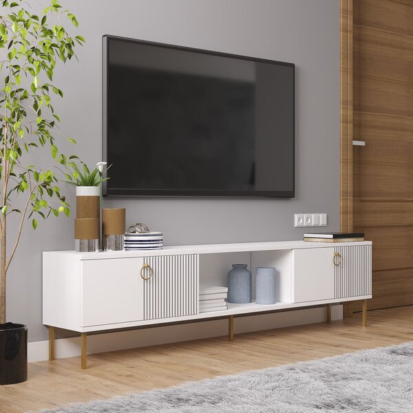 Paye TV-állvány, fehér, 180 cm