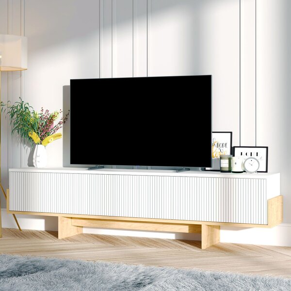 Hege TV-állvány, fehér-zafír tölgy, 180 cm