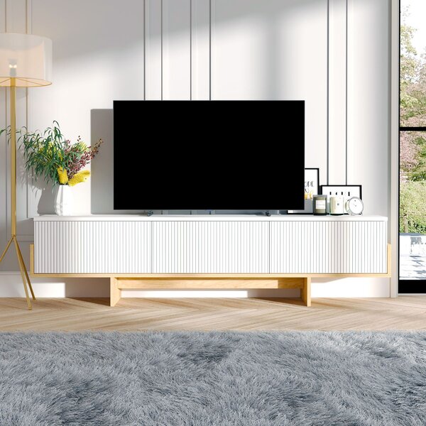 Hege TV-állvány, fehér-zafír tölgy, 180 cm
