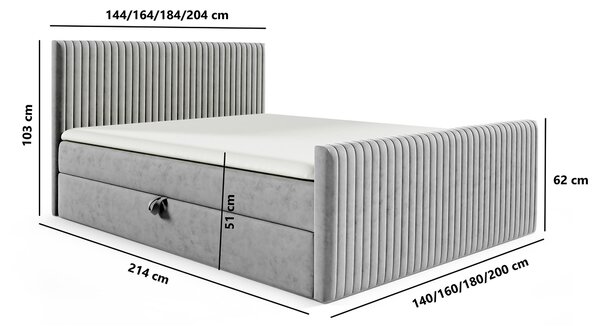 Wilsondo POLARIS boxspring ágy - bézs Méret: 160x200