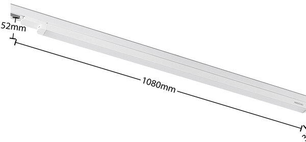 Arcchio Harlow LED sávfény, fehér, 109 cm, 4,000 K, Fehér / opál, Dolgozószoba / Iroda, Alumínium, Modern