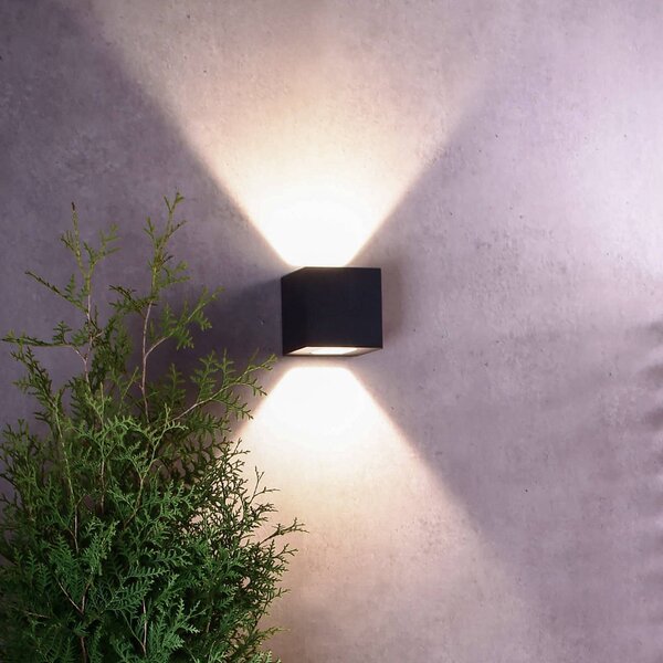 Deko-Light LED kültéri fali lámpa Jabbah, sötétszürke, fel/le, fel/le, Alu / szürke / cink, Alumínium, Modern
