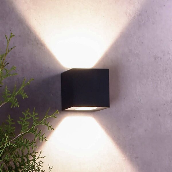 Deko-Light LED kültéri fali lámpa Jabbah, sötétszürke, fel/le, fel/le, Alu / szürke / cink, Alumínium, Modern