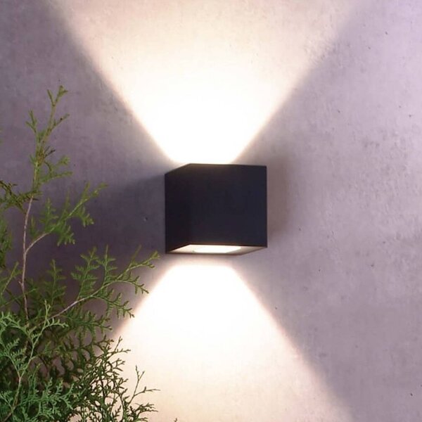 Deko-Light LED kültéri fali lámpa Jabbah, sötétszürke, fel/le, fel/le, Alu / szürke / cink, Alumínium, Modern