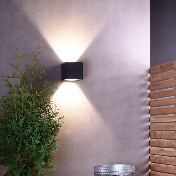 Deko-Light LED kültéri fali lámpa Jabbah, sötétszürke, fel/le, fel/le, Alu / szürke / cink, Alumínium, Modern