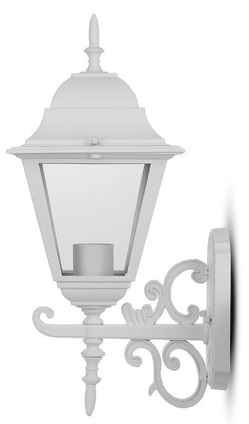 V-TAC régi stílusú 44cm magas kültéri fali lámpa, matt fehér, E27 foglalattal - SKU 7522
