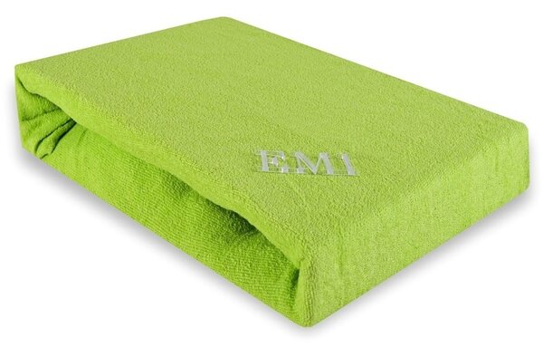 EMI Zöld frottír gumis lepedő, 90 (100)x200-as lap